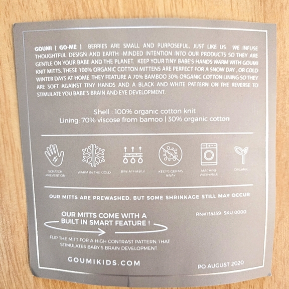 NEW Goumi 3-6M Knit Mittens in Acorn - Picture 4 of 4